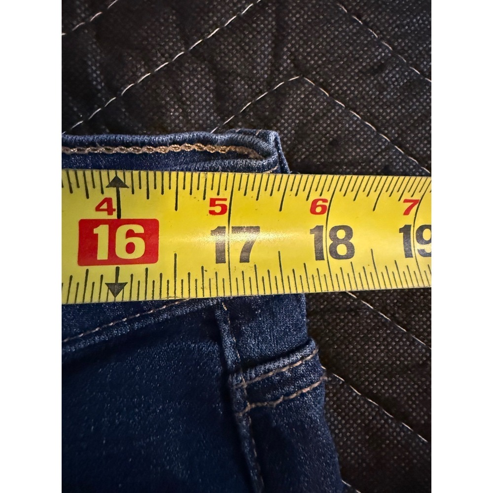 Levi's Mid Length Shorts Womens 32 Blue Red Tab Denim Cuffed Stretch - Picture 9 of 11